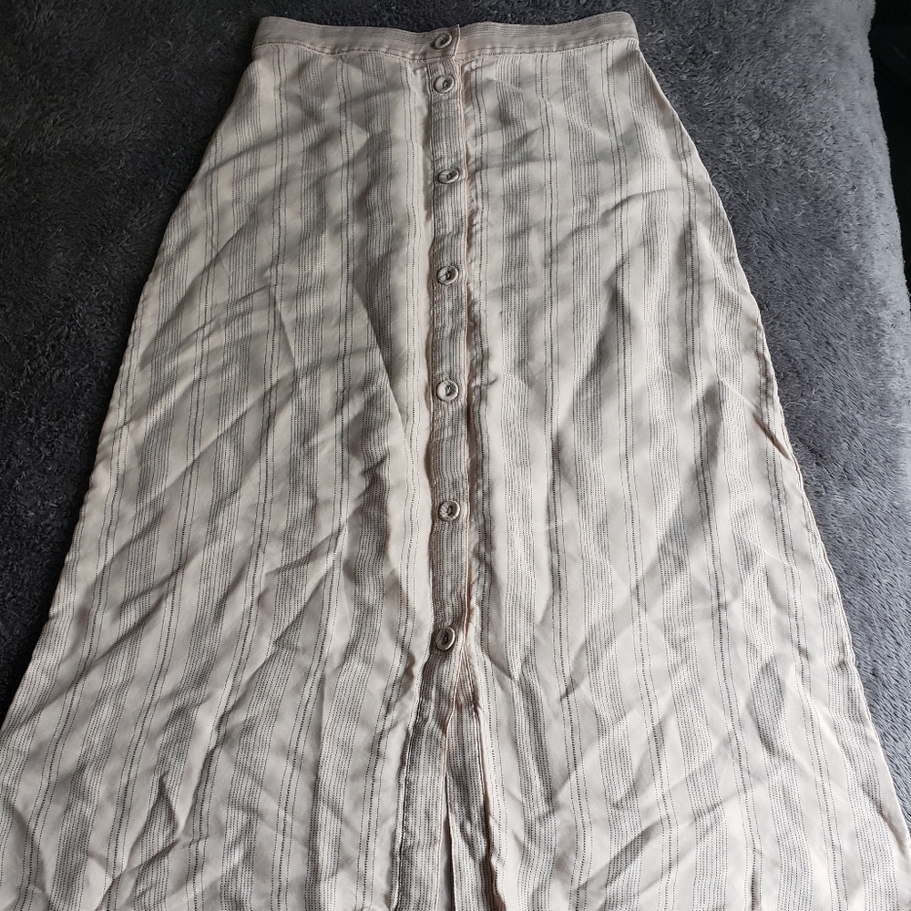 H&M flowy striped midi skirt